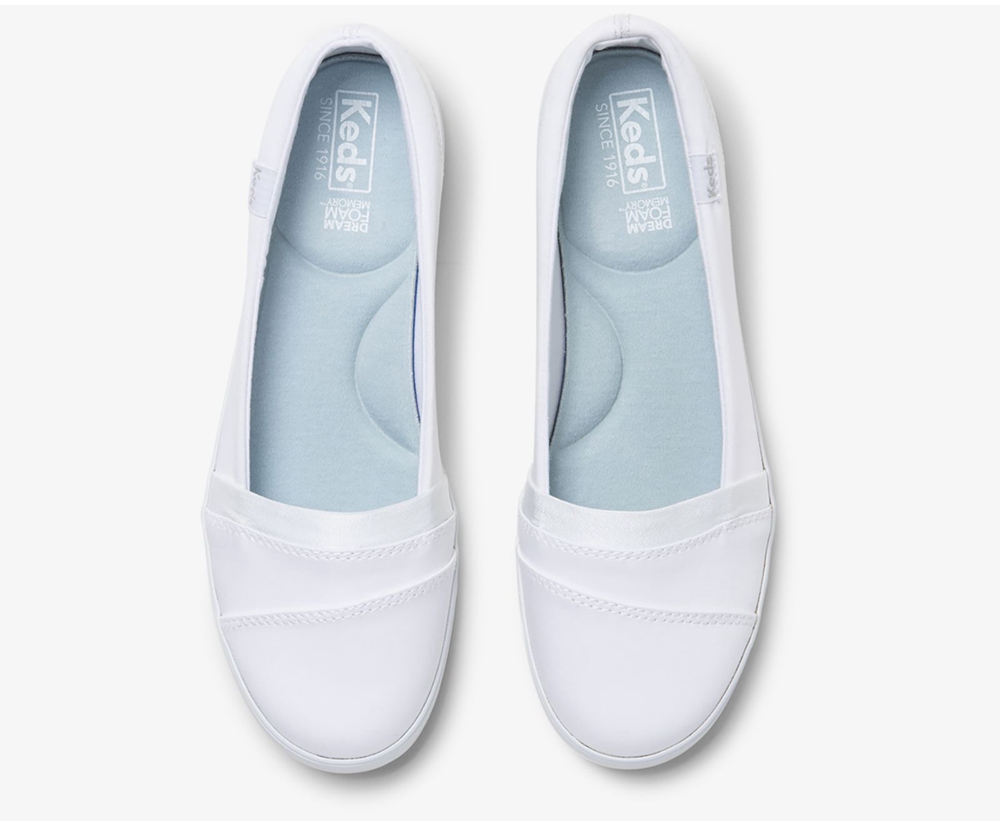 Slip Ons Keds Femme Blanche - Carmel - 076-IXKCEF